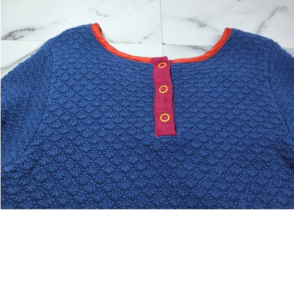 Wild Flowers Girls Blue Textured Knit Plaid Floral Mixed Media Dress Size 14